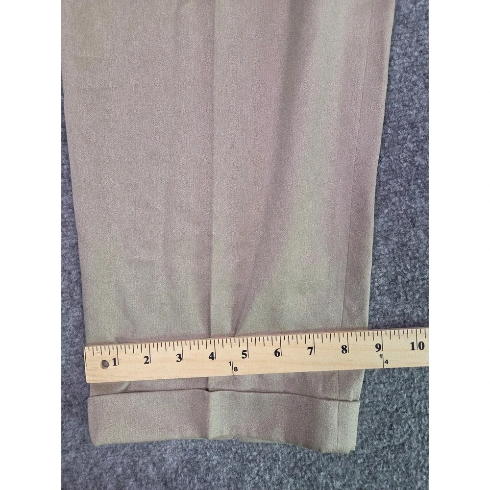 VIntage Slates Dress Pants Mens 32x27 Tan Pleated Cuffed Microfiber Levis USA